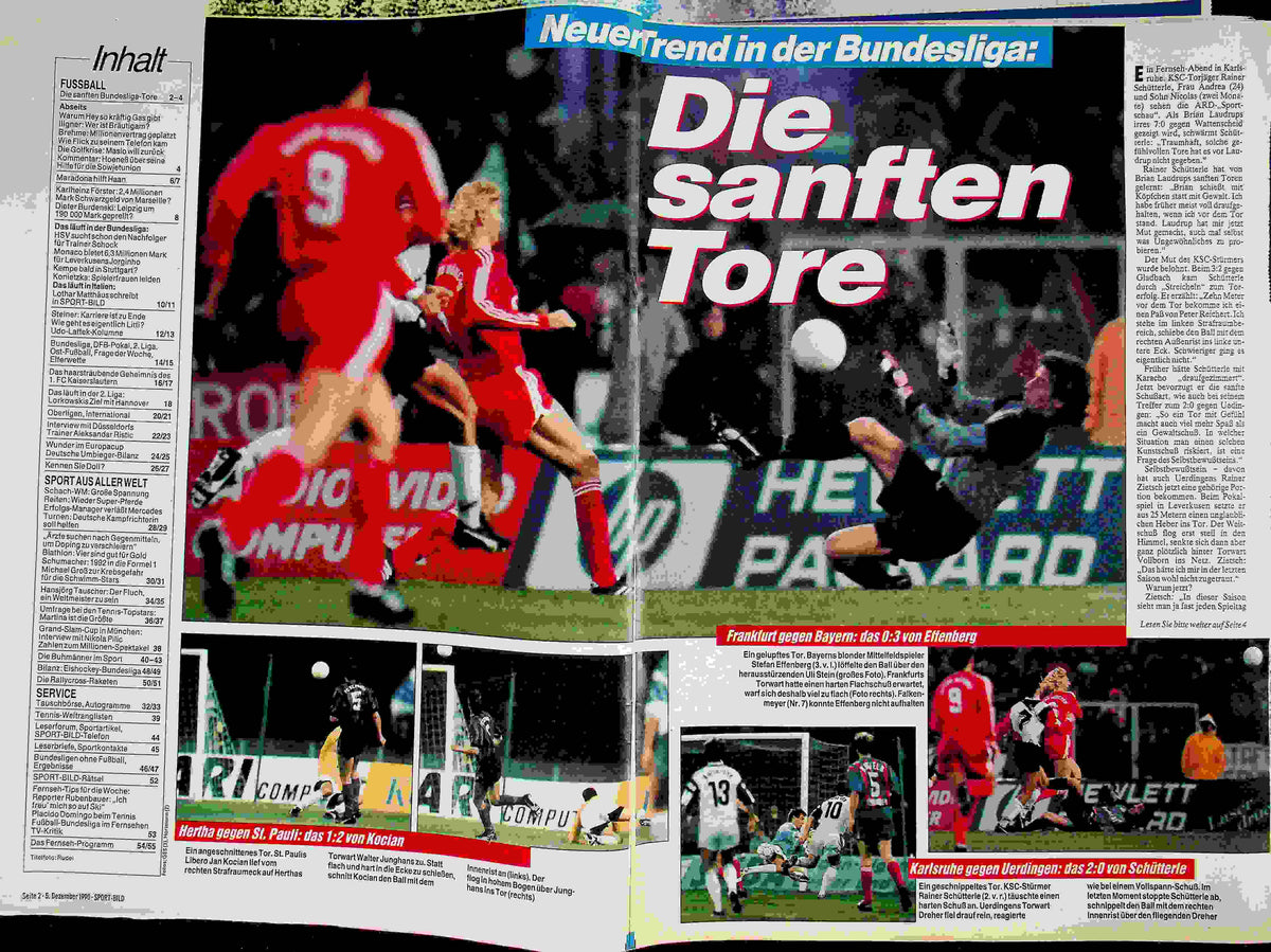 Inhaltsverzeichnis Sport Bild 50/1990