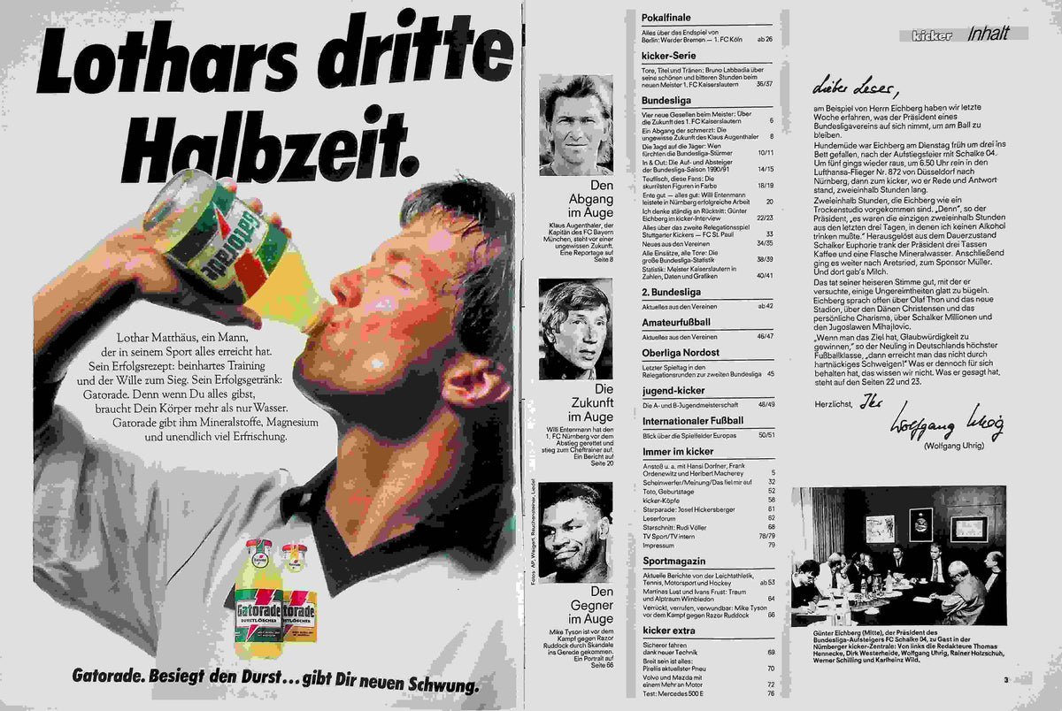 Inhaltsverzeichnis Kicker 50/1991