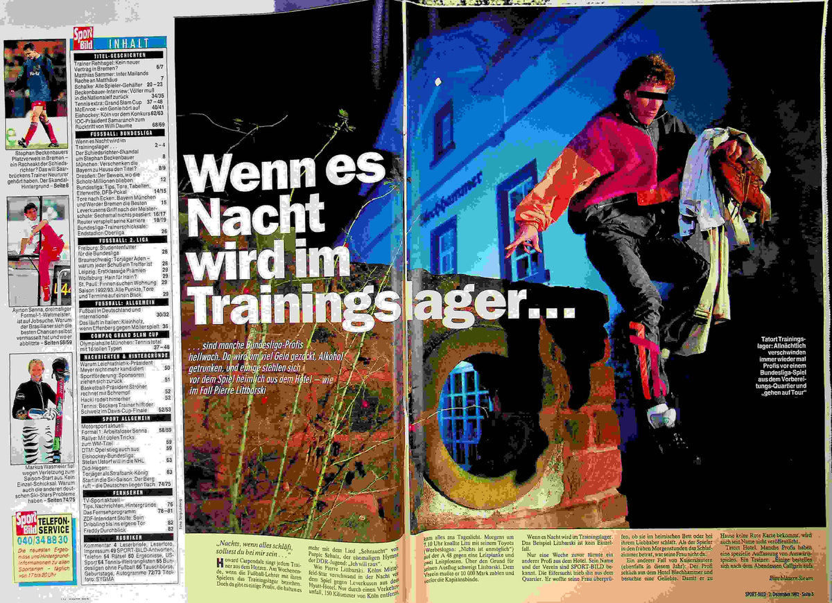 Inhaltsverzeichnis Sport Bild 50/1992