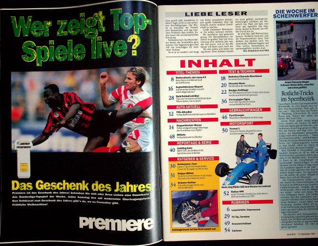 Inhaltsverzeichnis Auto Bild 50/1994