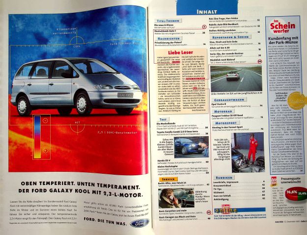 Inhaltsverzeichnis Auto Bild 50/1997
