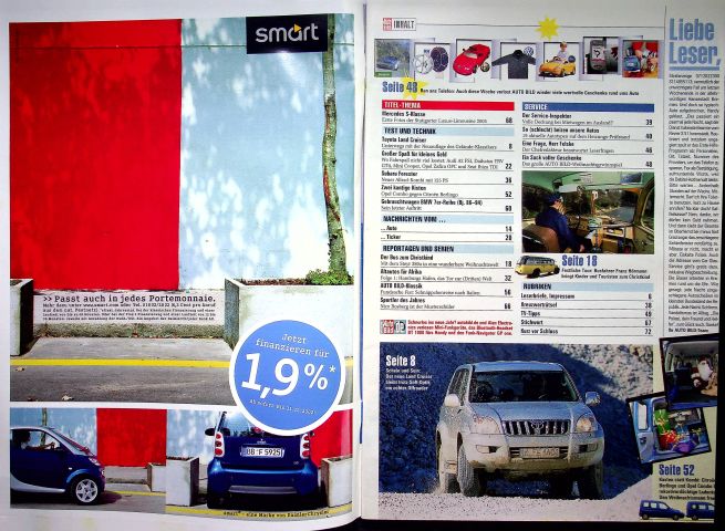 Inhaltsverzeichnis Auto Bild 50/2002