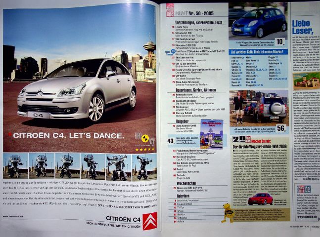 Inhaltsverzeichnis Auto Bild 50/2005
