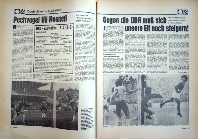 Inhaltsverzeichnis Kicker 51/1974
