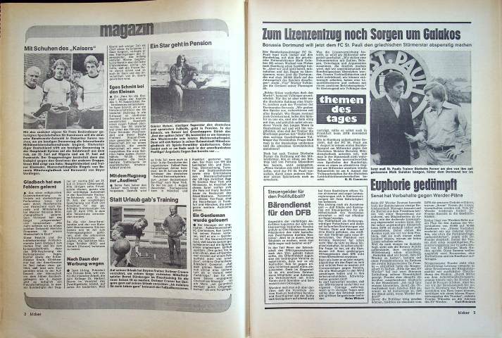 Inhaltsverzeichnis Kicker 51/1977
