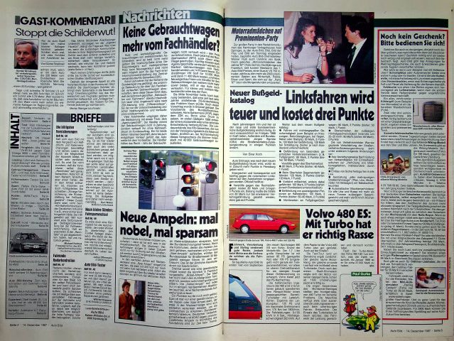 Inhaltsverzeichnis Auto Bild 51/1987