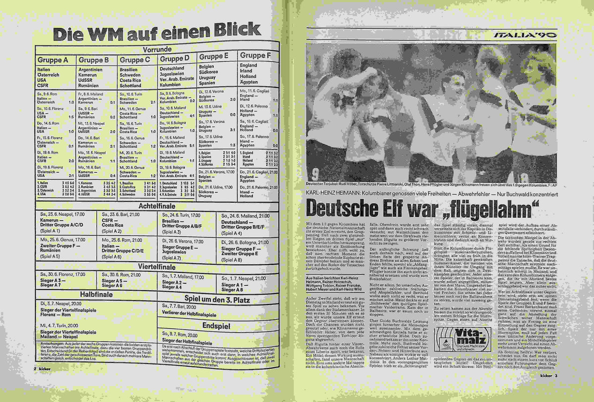 Inhaltsverzeichnis Kicker 51/1990