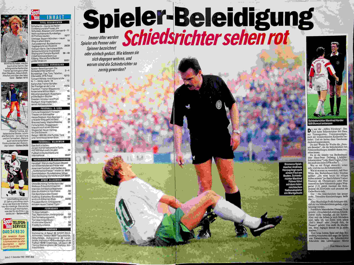 Inhaltsverzeichnis Sport Bild 51/1992