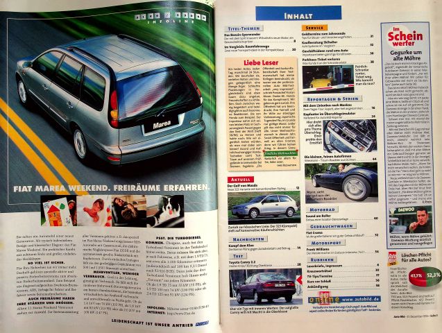 Inhaltsverzeichnis Auto Bild 51/1996