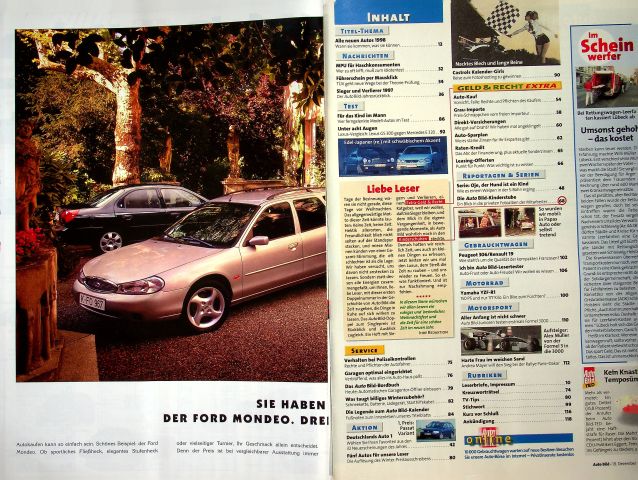 Inhaltsverzeichnis Auto Bild 51/1997