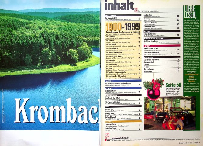 Inhaltsverzeichnis Auto Bild 51/1999