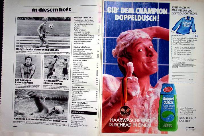 Inhaltsverzeichnis Kicker 52/1981