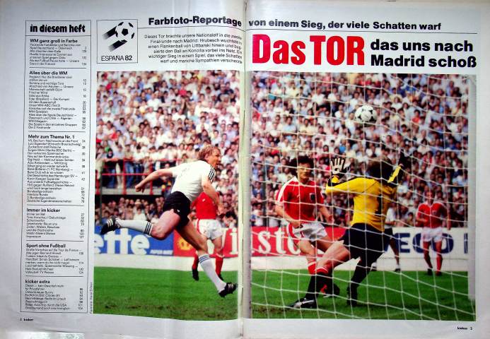 Inhaltsverzeichnis Kicker 52/1982