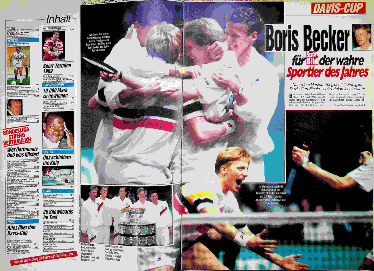 Inhaltsverzeichnis Sport Bild 52/1988