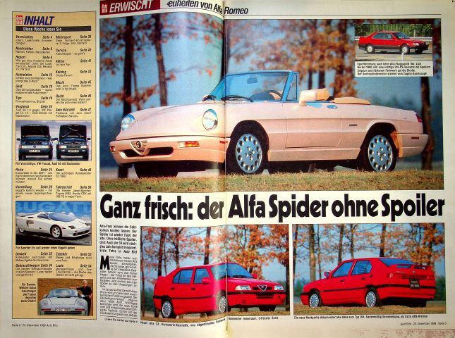 Inhaltsverzeichnis Auto Bild 52/1989