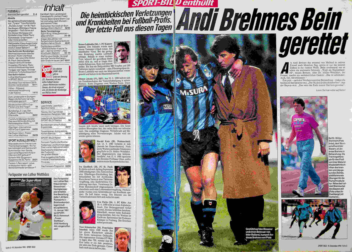 Inhaltsverzeichnis Sport Bild 52/1990