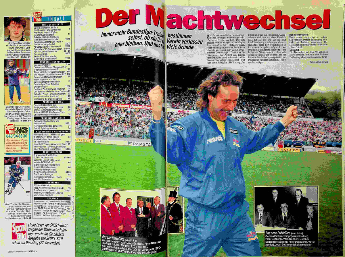 Inhaltsverzeichnis Sport Bild 52/1992