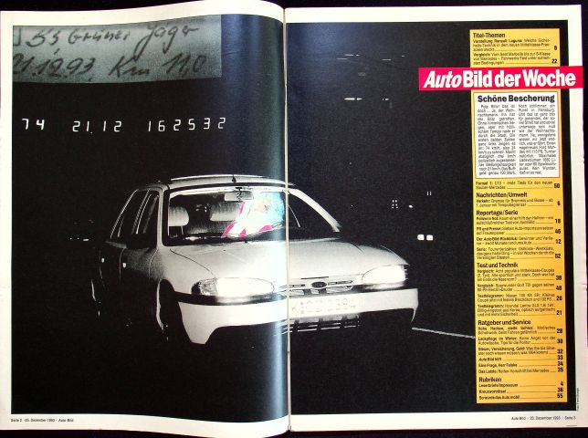 Inhaltsverzeichnis Auto Bild 52/1993