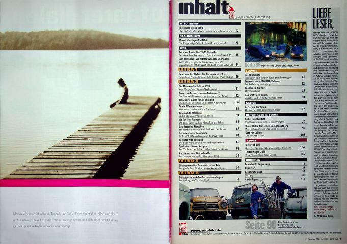 Inhaltsverzeichnis Auto Bild 52/1998