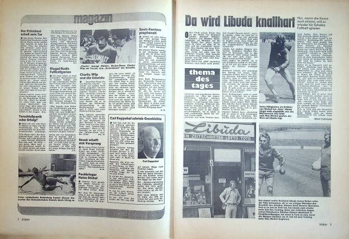 Inhaltsverzeichnis Kicker 53/1975