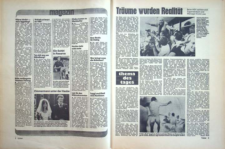 Inhaltsverzeichnis Kicker 53/1976