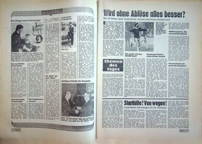 Inhaltsverzeichnis Kicker 53/1979