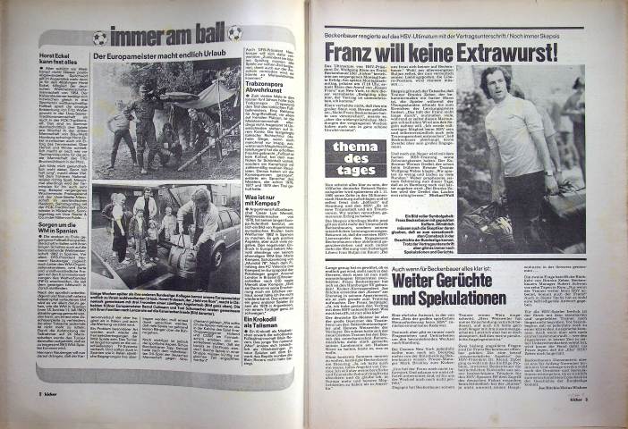 Inhaltsverzeichnis Kicker 53/1980