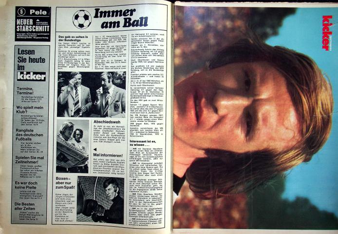 Inhaltsverzeichnis Kicker 54/1971