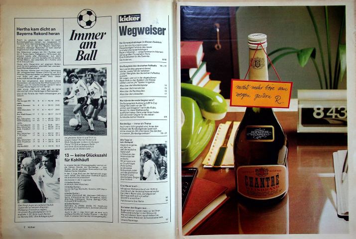 Inhaltsverzeichnis Kicker 54/1975