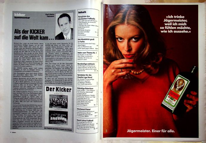 Inhaltsverzeichnis Kicker 54/1980