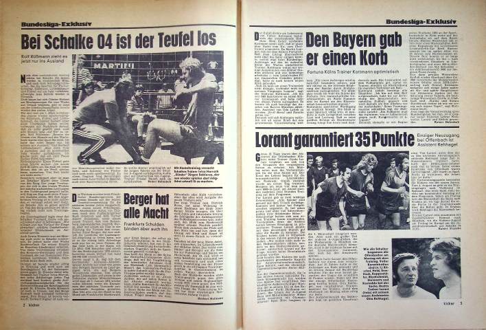 Inhaltsverzeichnis Kicker 55/1973