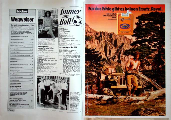 Inhaltsverzeichnis Kicker 56/1978