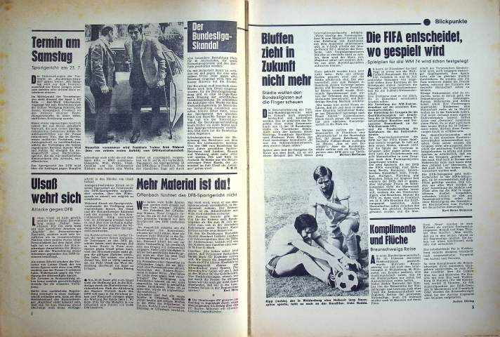 Inhaltsverzeichnis Kicker 57/1971