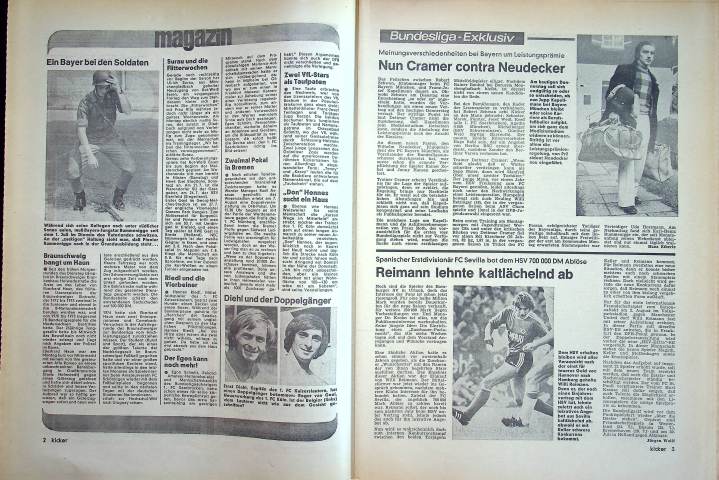 Inhaltsverzeichnis Kicker 57/1976