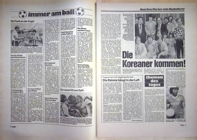 Inhaltsverzeichnis Kicker 57/1981
