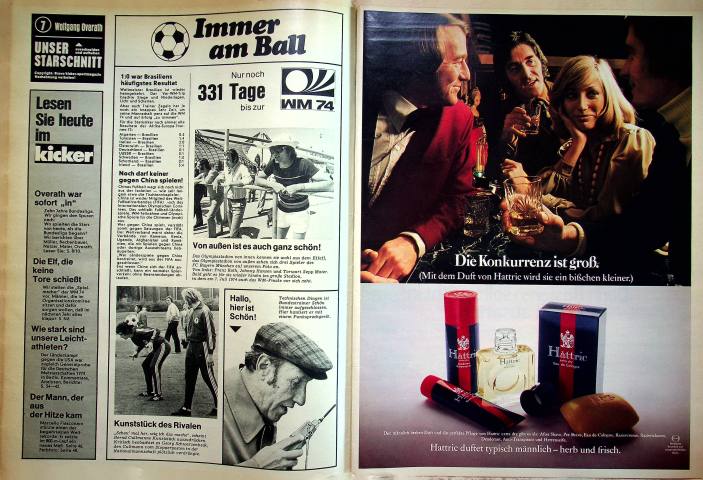 Inhaltsverzeichnis Kicker 58/1973