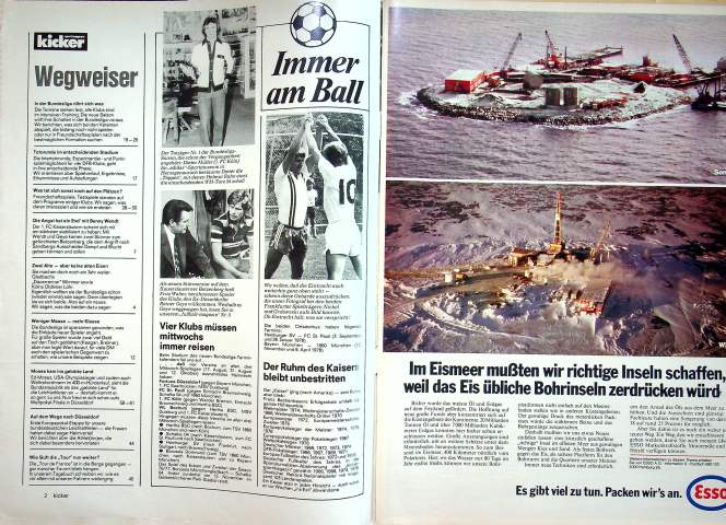 Inhaltsverzeichnis Kicker 58/1977