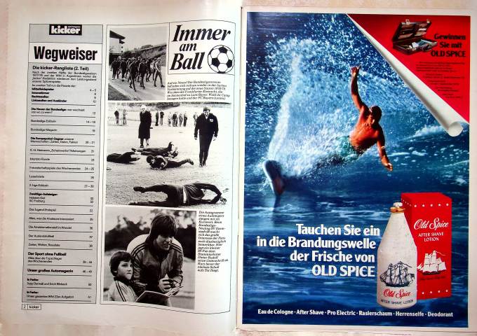 Inhaltsverzeichnis Kicker 58/1978