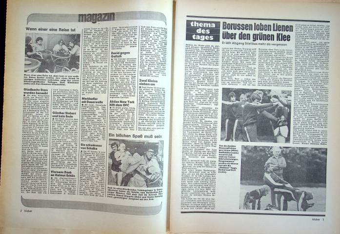 Inhaltsverzeichnis Kicker 59/1977
