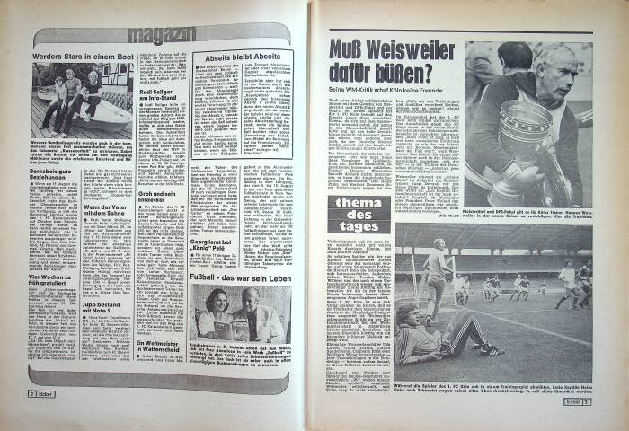 Inhaltsverzeichnis Kicker 59/1978
