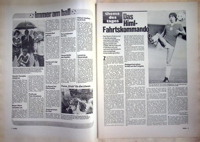 Inhaltsverzeichnis Kicker 59/1980