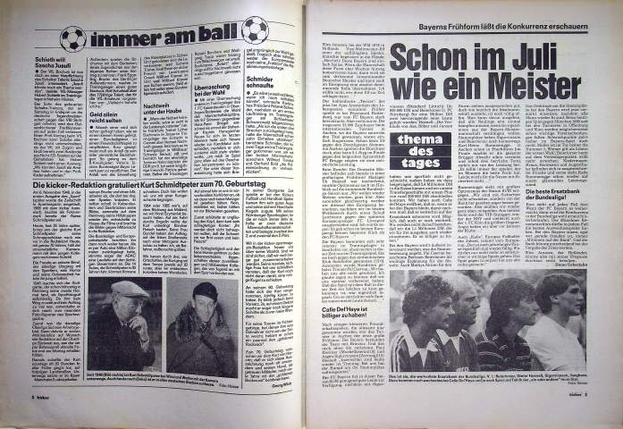 Inhaltsverzeichnis Kicker 59/1981