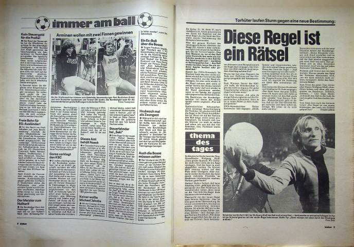 Inhaltsverzeichnis Kicker 59/1982