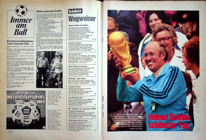 Inhaltsverzeichnis Kicker 60/1974