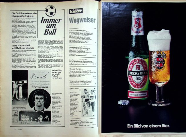 Inhaltsverzeichnis Kicker 60/1976