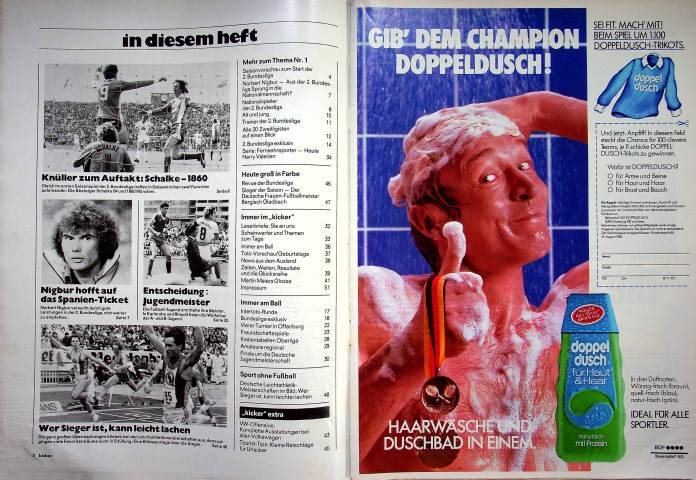 Inhaltsverzeichnis Kicker 60/1981
