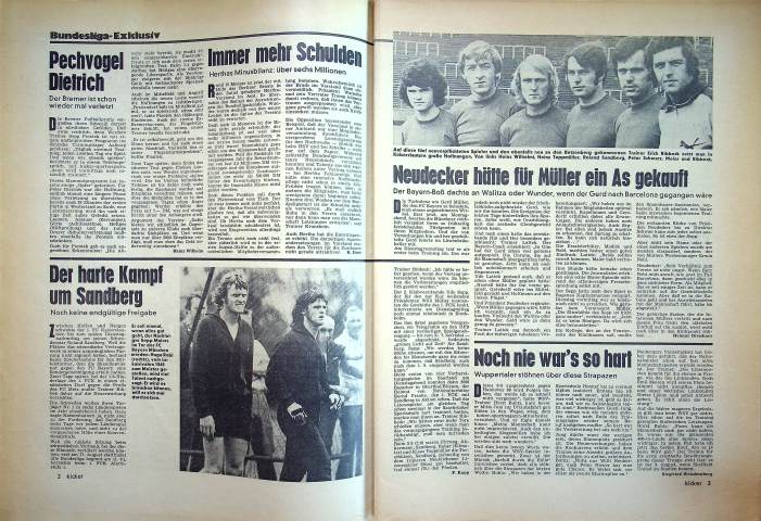 Inhaltsverzeichnis Kicker 61/1973