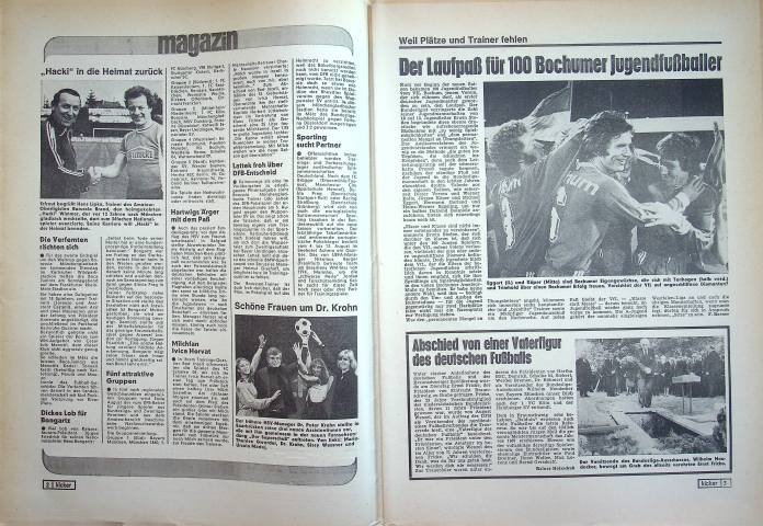 Inhaltsverzeichnis Kicker 61/1978