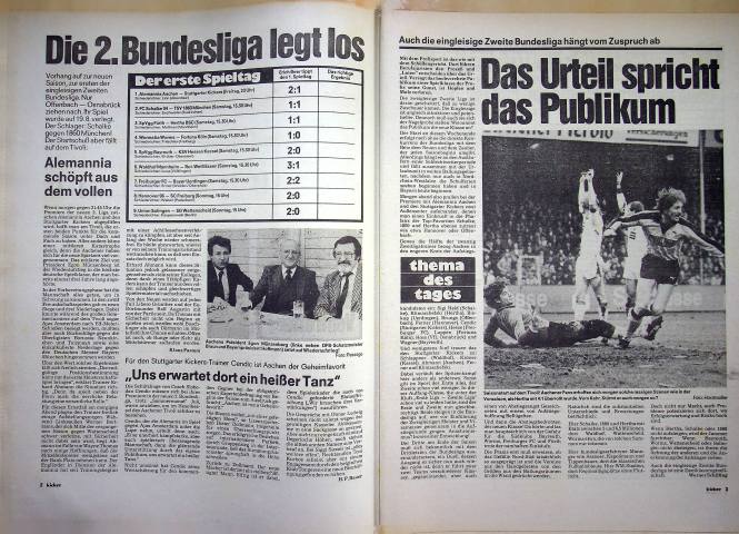 Inhaltsverzeichnis Kicker 61/1981