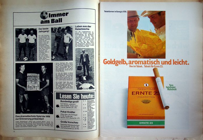 Inhaltsverzeichnis Kicker 62/1970